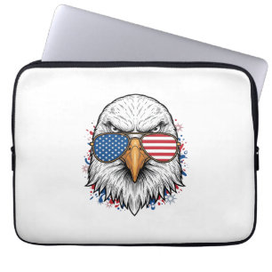Patriottische Adelaar Zonnebril Vintage Vector T-s Laptop Sleeve