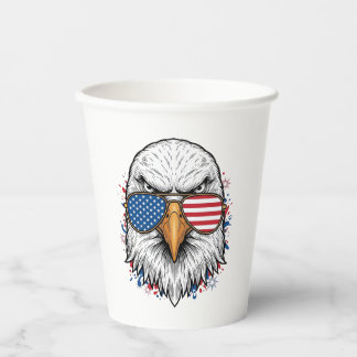 Patriottische Adelaar Zonnebril Vintage Vector T-s Papieren Bekers