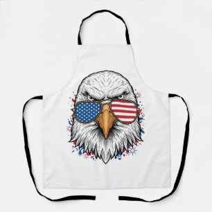 Patriottische Adelaar Zonnebril Vintage Vector T-s Schort