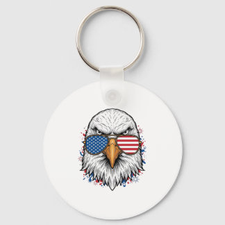 Patriottische Adelaar Zonnebril Vintage Vector T-s Sleutelhanger