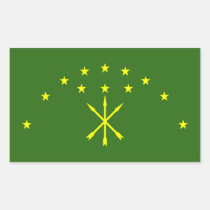 Patriottische Adygea-vlag Rechthoekige Sticker