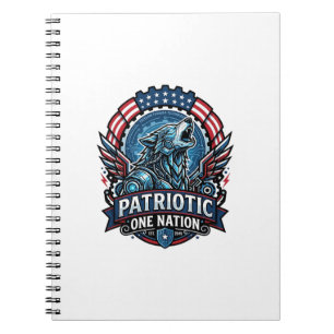 Patriottische Ai Vrijheid Wolf Cyberpunk Toekomst  Notitieboek