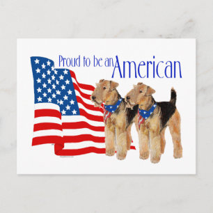 Patriottische Airedale Terriërs Briefkaart