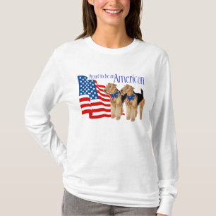 Patriottische Airedale Terriërs T-shirt
