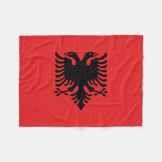 Patriottische Albanese vlag Fleece Deken (Voorkant (Horizontaal))