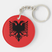 Patriottische Albanese vlag Sleutelhanger (Achterkant)