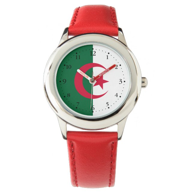 Patriottische Algerijnse vlag Horloge (Voorkant)