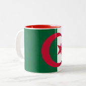 Patriottische Algerijnse vlag Tweekleurige Koffiemok (Voorkant links)