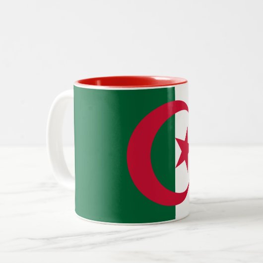 Patriottische Algerijnse vlag Tweekleurige Koffiemok (Voorkant links)