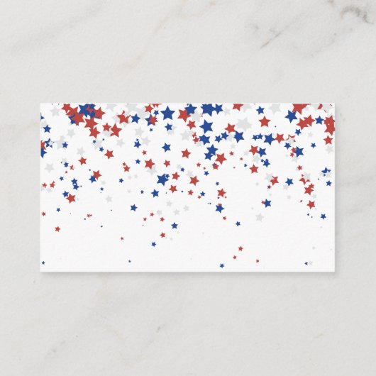 Patriottische All American Stars Luier Raffle Game Informatiekaartje (Achterkant)