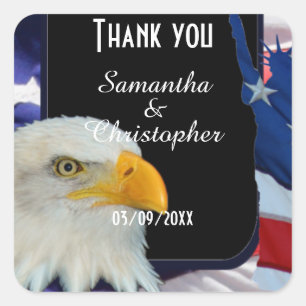 Patriottische American Eagle dank u Vierkante Sticker