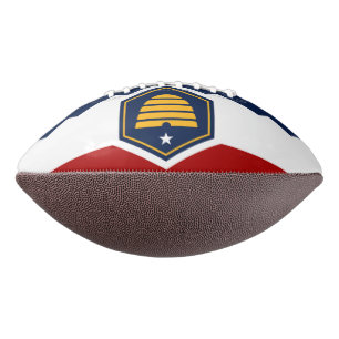Patriottische American football met vlag van Utah,
