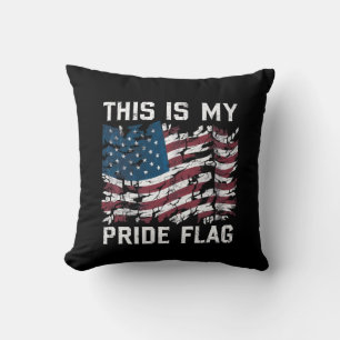 Patriottische Amerikaan Dit is mijn Pride-vlag VS Kussen