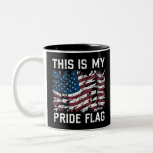 Patriottische Amerikaan Dit is mijn Pride-vlag VS Tweekleurige Koffiemok