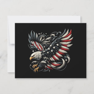 Patriottische Amerikaan Met Adelaar En Vlag Van De