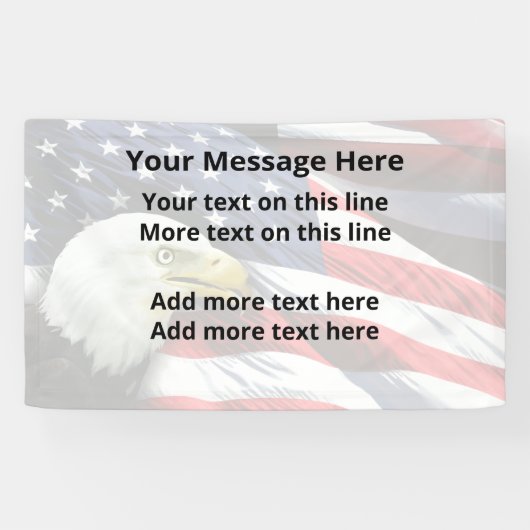 Patriottische Amerikaanse aangepaste berichtbanner Spandoek (Horizontaal)
