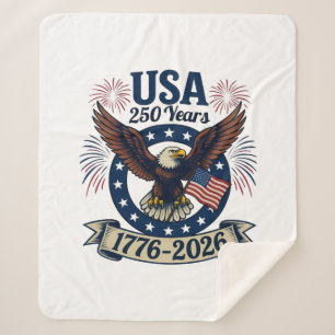 Patriottische Amerikaanse Adelaar 250 Jaar 1776-20 Sherpa Deken