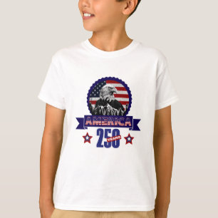 Patriottische Amerikaanse Adelaar 250ste Verjaarda T-shirt