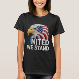 Patriottische Amerikaanse Adelaar Borduurwerk Stij T-shirt