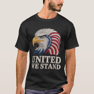 Patriottische Amerikaanse Adelaar Borduurwerk Stij T-shirt