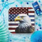 Patriottische Amerikaanse adelaar en Amerikaanse v Papieren Bordje (Feest)