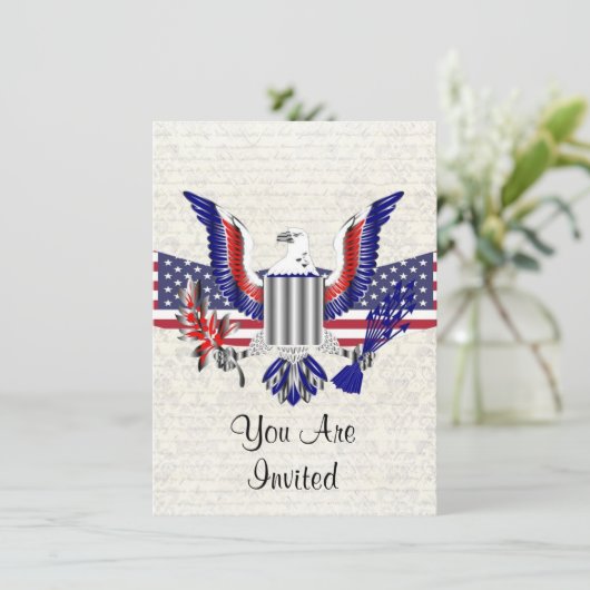 Patriottische Amerikaanse adelaar en vlag Kaart (Staand voorkant)