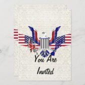 Patriottische Amerikaanse adelaar en vlag Kaart (Voorkant / Achterkant)