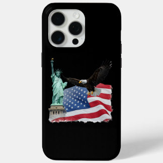 Patriottische Amerikaanse adelaar en vlag ontwerp  iPhone 15 Pro Max Hoesje