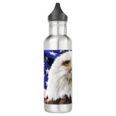 Patriottische Amerikaanse adelaar en vlag Waterfles (Links)