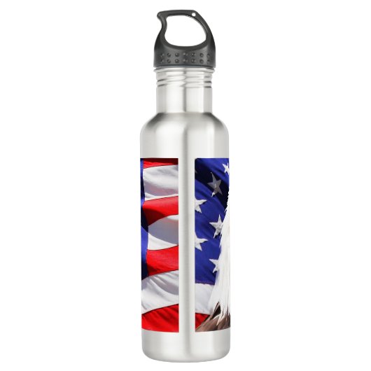 Patriottische Amerikaanse adelaar en vlag Waterfles (Achterkant)