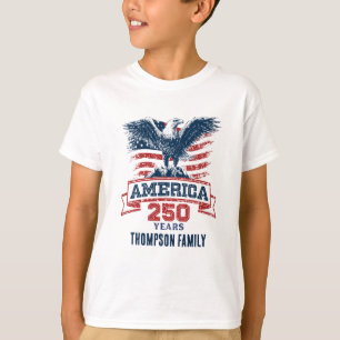 Patriottische Amerikaanse Adelaar Gelukkig 250-jar T-shirt
