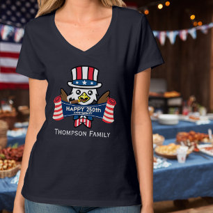 Patriottische Amerikaanse Adelaar Gelukkig 250-jar T-shirt