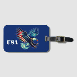 Patriottische Amerikaanse adelaar rood wit blauw Bagagelabel