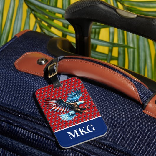 Patriottische Amerikaanse adelaar rood wit blauw Bagagelabel (Voorkant Insitu 1)