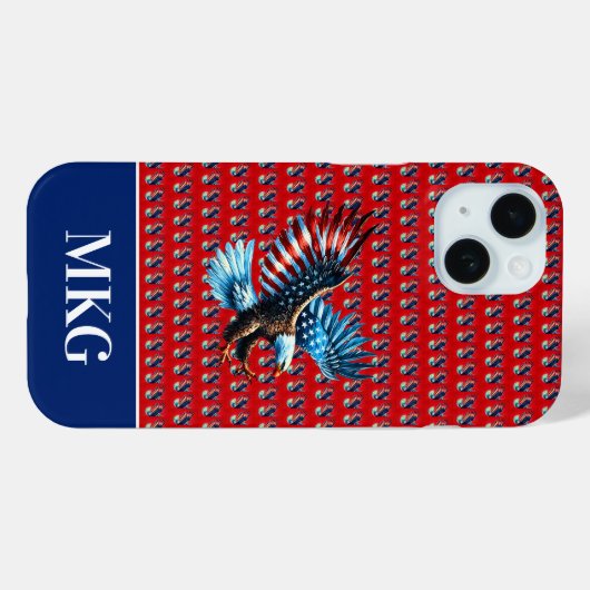 Patriottische Amerikaanse adelaar rood wit blauw Case-Mate iPhone Case (Achterkant (horizontaal))