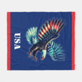Patriottische Amerikaanse adelaar rood wit blauw Fleece Deken (Voorkant (Horizontaal))