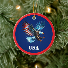 Patriottische Amerikaanse adelaar rood wit blauw Keramisch Ornament