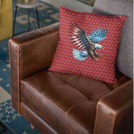 Patriottische Amerikaanse adelaar rood wit blauw Kussen