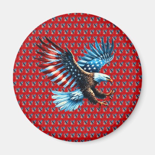 Patriottische Amerikaanse adelaar rood wit blauw Magneet (Voorkant)