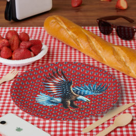 Patriottische Amerikaanse adelaar rood wit blauw Papieren Bordje