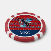 Patriottische Amerikaanse adelaar rood wit blauw Poker Chips (Enkel)