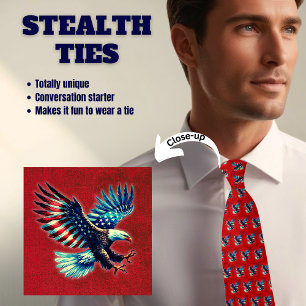 Patriottische Amerikaanse Adelaar Rood Wit Blauw S Stropdas
