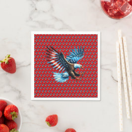 Patriottische Amerikaanse adelaar rood wit blauw Servet
