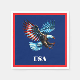 Patriottische Amerikaanse adelaar rood wit blauw Servet