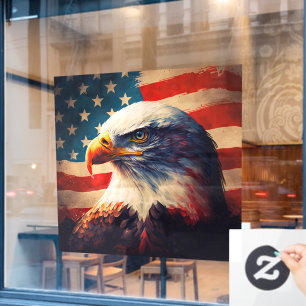 Patriottische Amerikaanse Adelaar USA Rood Wit Bla Raamsticker