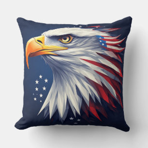 Patriottische Amerikaanse adelaar vol trots en kra Kussen