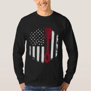 Patriottische Amerikaanse Automonteur Piston Usa V T-shirt