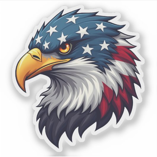 Patriottische Amerikaanse Bald Eagle Head USA Sticker (Voorkant)