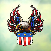 Patriottische Amerikaanse Bald Eagle USA Flag Cres Raamsticker (Vel 3)