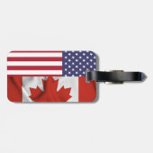 Patriottische, Amerikaanse Canadese vlag,4 juli Bagagelabel (Achterkant horizontaal)